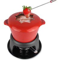 SERVICE À FONDUE Caquelon, Service à Fondue, Rouge, Matériau: Émai SERVICE À FONDUE Caquelon, Service à Fondue, Rouge, Matériau: Émai
