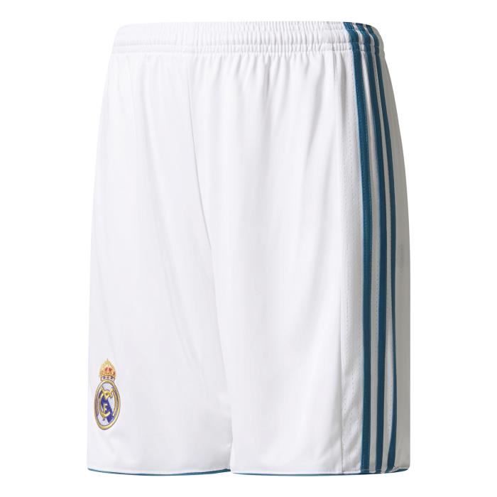 ADIDAS Short de football Real Domicile 17 - Enfant - Blanc