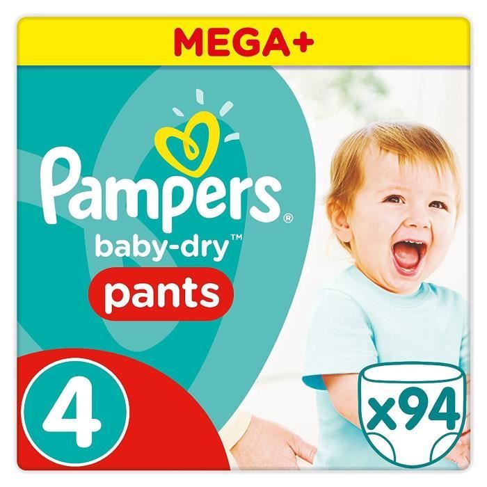 PAMPERS Couches Baby Dry Pants Maxi - Taille 4 - Mega Plus Pack - x 94