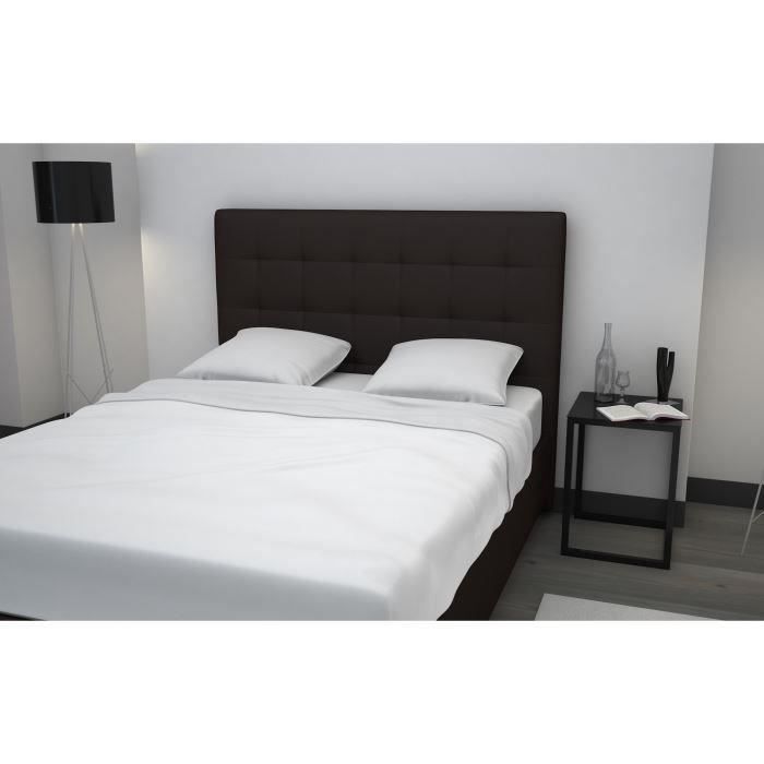 FINLANDEK Lit adulte TYYLI contemporain en bois et métal chocolat - l 140 x L 190 cm