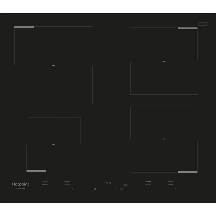 HOTPOINT HKID640C-Table de cuisson induction-4 zones-7000W-L58 x P51cm-Revêtement verre-Noir