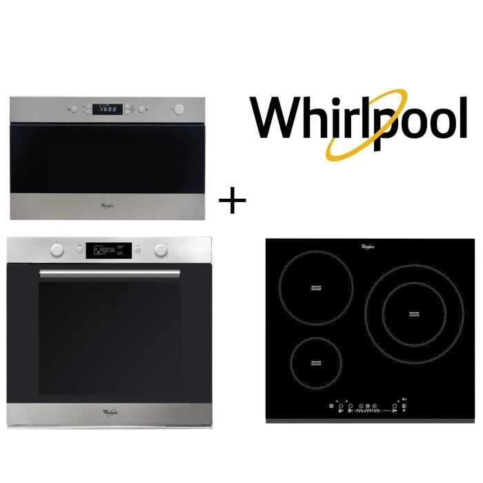 WHIRLPOOL AKZM740IX four + ACM860BF-Table de cuisson induction + AMW433IX Micro ondes 22 L