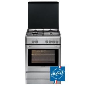 BRANDT BCG6640X - Cuisini?re table gaz-4 foyers-Four mixte multifonction-Catalyse-53L-A-L60xH85cm-Inox