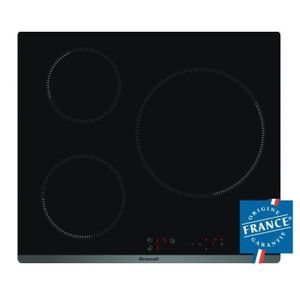 BRANDT TI118B - Table de cuisson - Induction - 3 zones - 7200W - L58 x P51cm - Revêtement verre - Noir BRANDT TI118B - Table de cuisson - Induction - 3 zones - 7200W - L58 x P51cm - Revêtement verre - Noir