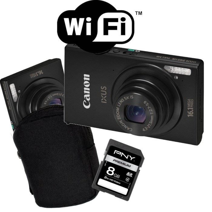 Un Canon IXUS 240HS NOIR + Etui + SD4Go à un tel prix  Cest sur