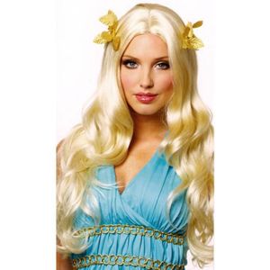 Mens Long Blonde Viking Wig With Moustache Troy Troll Fancy Dress
