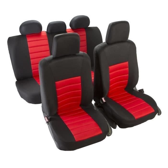 Jeu de Housse Classique Noir et Rouge