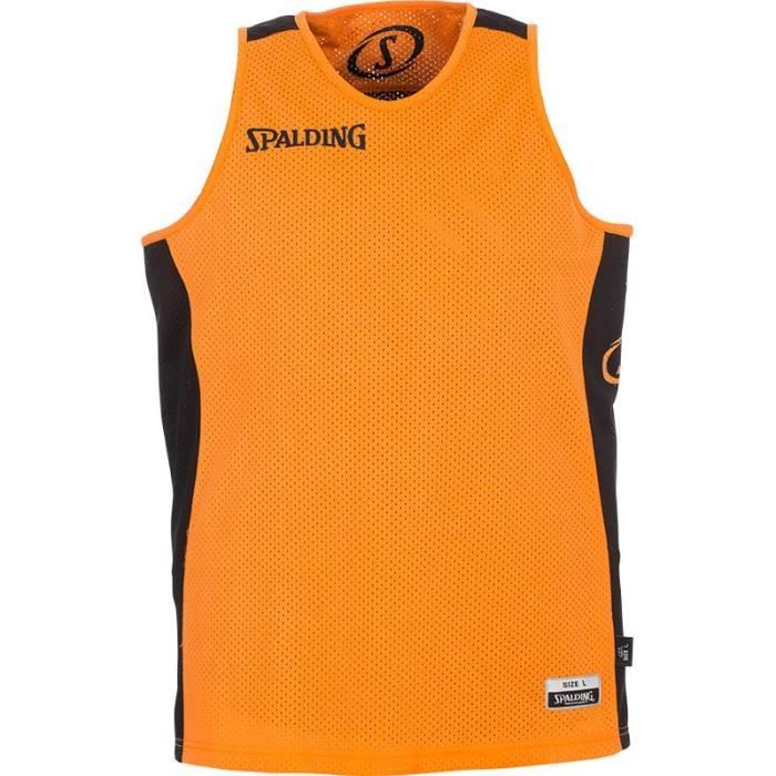 SPALDING Maillot de basket Homme - Réversible Noir / Orange