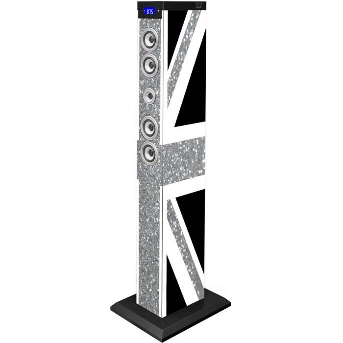 BIGBEN TW9GBGLITTER Tour de son multimédia Bluetooth - 60W - Great Britain glitter