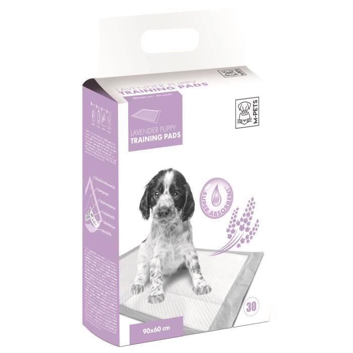 M-PETS Tapis d'apprentissage Lavender - 30 pièces - 90x60cm - Pour chiot