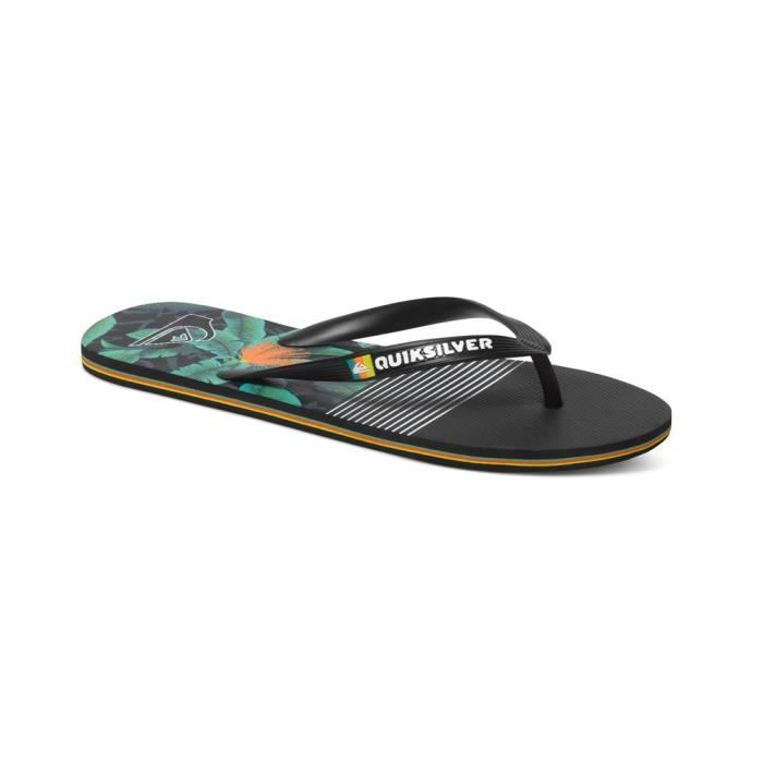 QUIKSILVER Tongs Molokai AG47 - Adulte - Noir / Imprimé fleurs