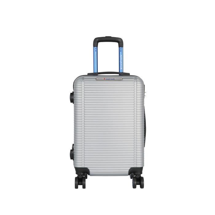 TRAVEL WORLD Valise cabine de séjour - 50 cm - Gris argenté
