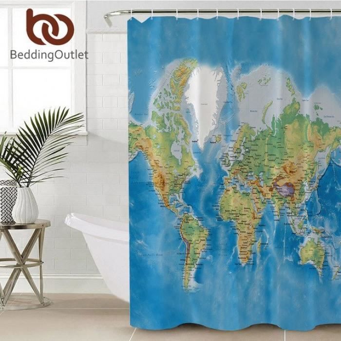 Carte Du Monde Rideau De Douche Pour Adultes Salle Bain #05 - Achat ... Carte Du Monde Rideau De Douche Pour Adultes Salle Bain #05 - Achat ...