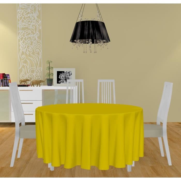 SOLEIL D'OCRE Nappe ronde Alix - 180x180 cm - Jaune