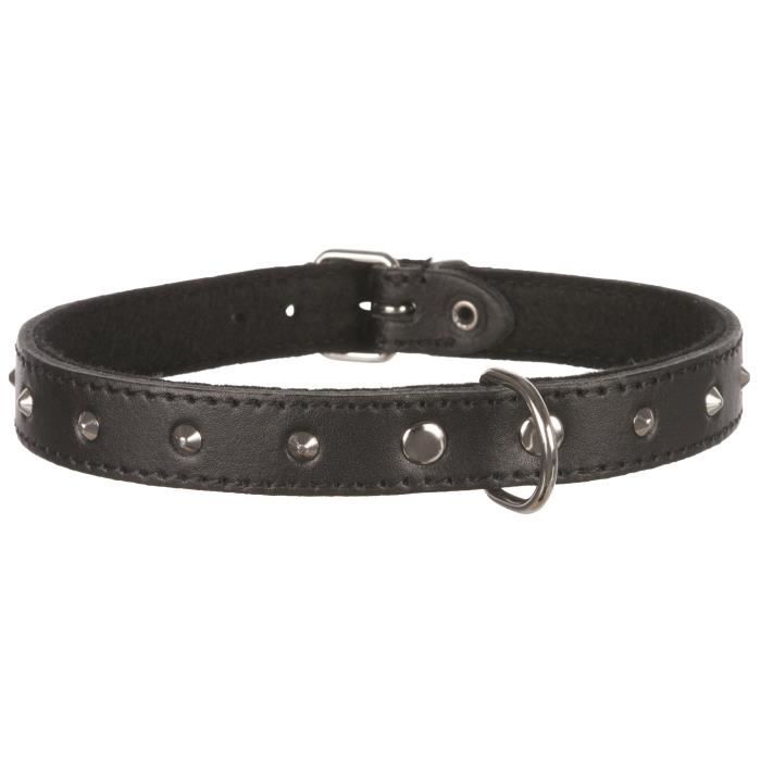 TRIXIE Basic collier avec rivets - M : 36-41cm / 18mm - Noir