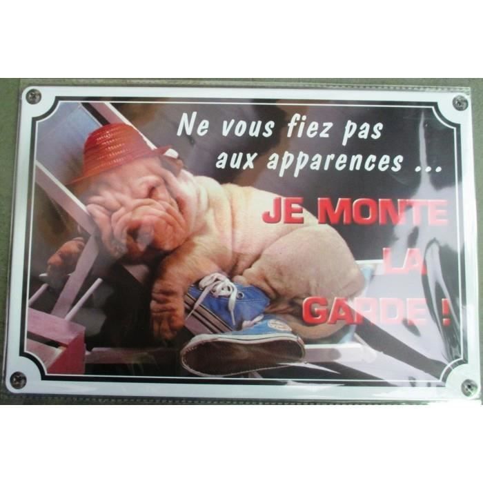 Plaque Humour Chien Malinois - Métal Aluminium 15x20cm, Déco Extérieure Résistante - 4