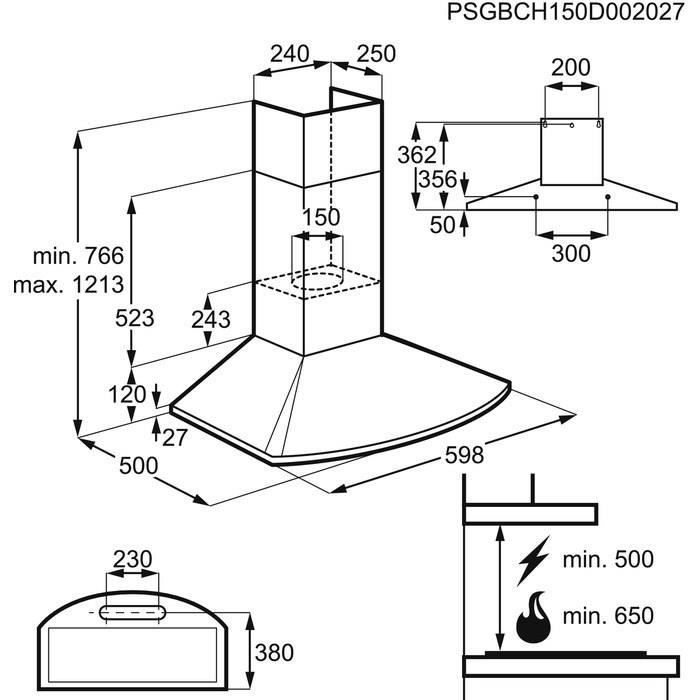 EFC60465OX-Hotte décorative murale-Evacuation1