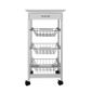 3 niveau 1 Tiroirs Chariot de cuisine en bois blanc Panier Panier De Stockage