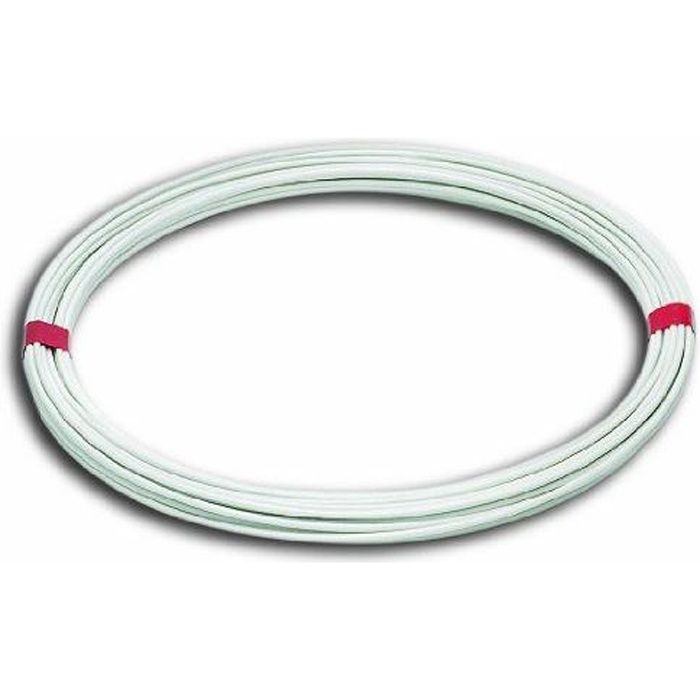 Fil à linge acier plastifié - L 20 m - Extérieur Ø 2,7 mm - Blanc