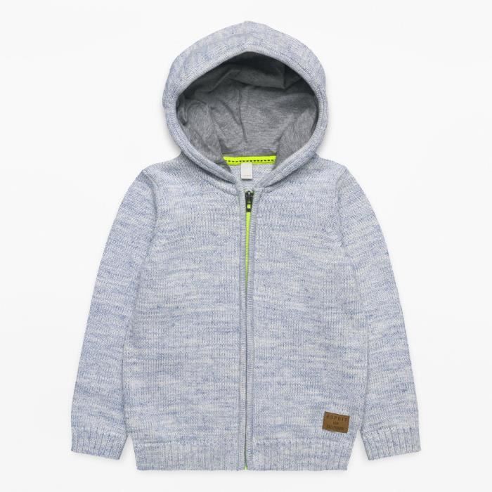 ESPRIT Gilet Zippé avec Capuche Imprimé Gris Enfant Garçon