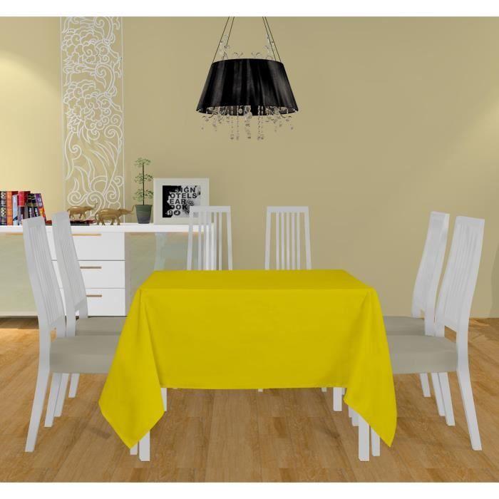 SOLEIL D'OCRE Nappe carrée Alix - 180x180 cm - Jaune