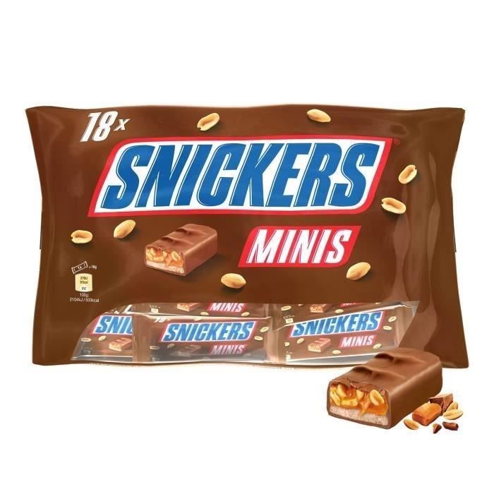 MARS Snickers Mini barres chocolatées au lait fourrées de confiserie - 366 g