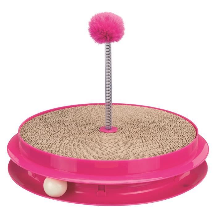 TRIXIE Jouet pour chat Scratch & catch - Ø 35 cm x 7 cm - Rose - Pour chat