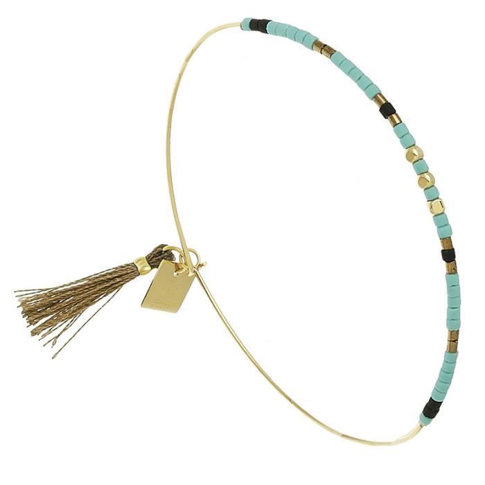 Bracelet jonc fin Perles Zag bijoux (turquoise)