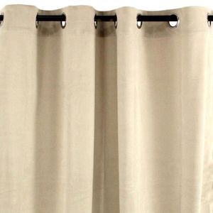 RIDEAU Rideau Velvet à oeillets - 140 x 250 cm - Beige éc