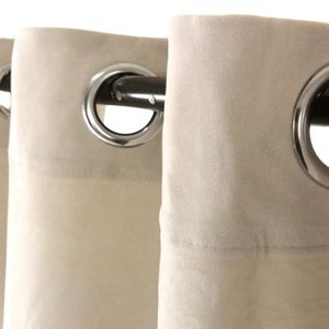 RIDEAU Rideau Velvet à oeillets - 140 x 250 cm - Beige éc
