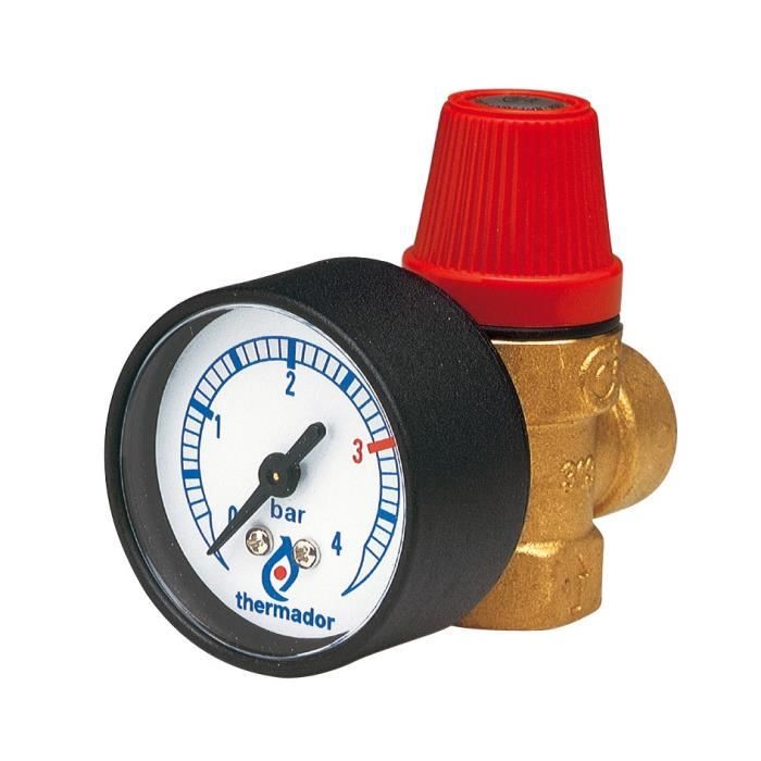 DIPRA Soupape de surete avec manometre FF1521 taree a 3bars