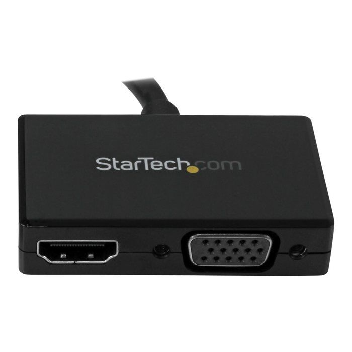 STARTECH.COM Adaptateur audio / vidéo de voyage - Convertisseur 2-en-1 DisplayPort vers HDMI ou VGA - Noir