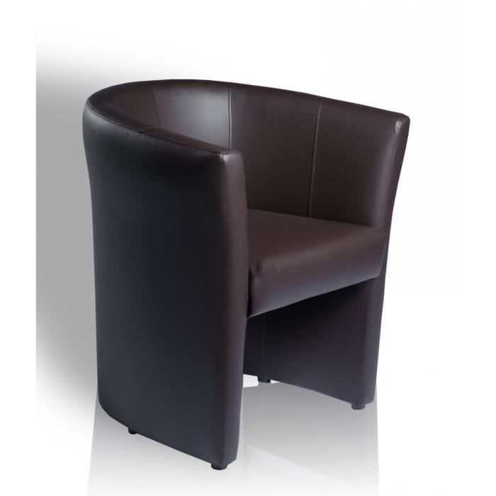 Fauteuil Cabriolet simili cuir Omer Marron  Achat / Vente fauteuil