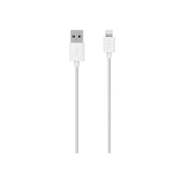 Belkin - Cable USB de charge et synchronisation pour iphone et Ipad - 2m - Blanc (Certif MFi)