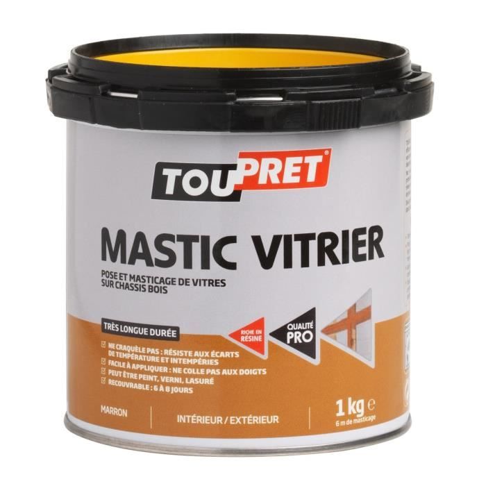 TOUPRET Mastic vitrier blanc 1 kg
