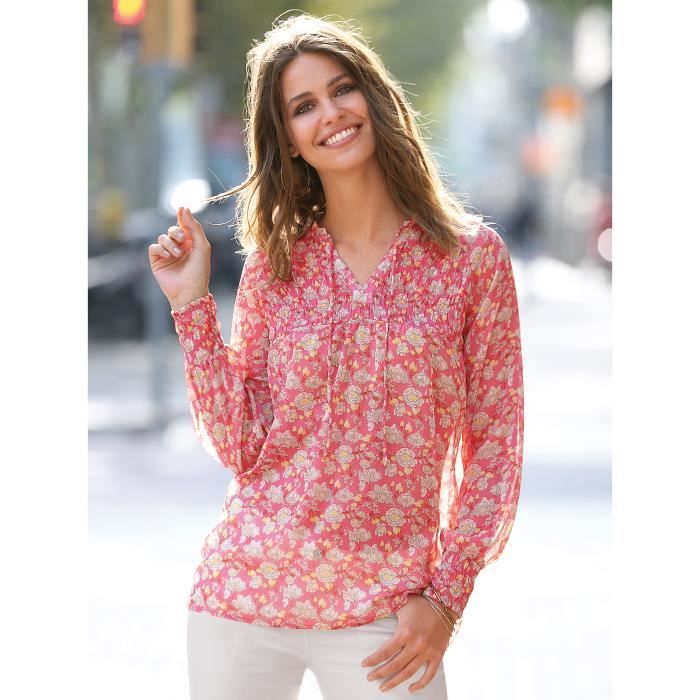 Femme Blouse Manches Longues Imprimé Fleuri oexBrdWC