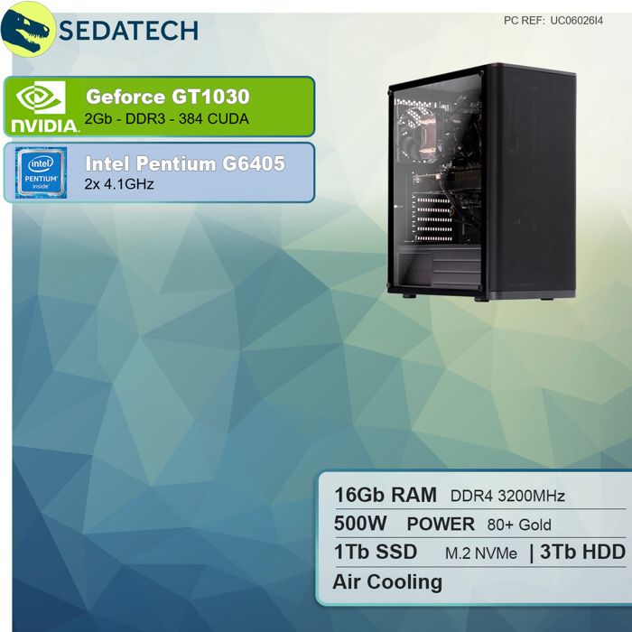 PC Gamer, Intel Pentium, GT 730, 480Go SSD, 2To1