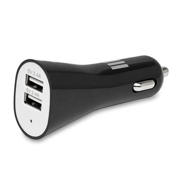 D2 Chargeur allume-cigare USB 2 ports - Noir