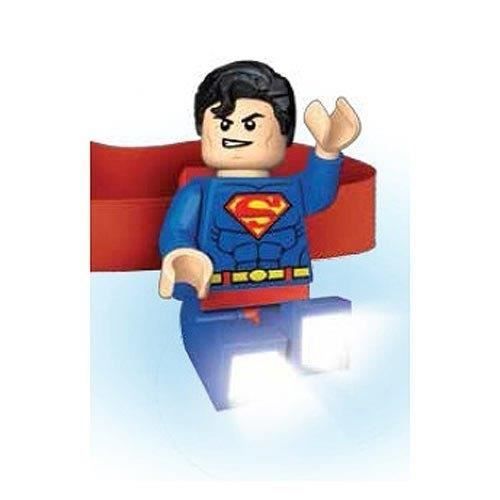 LEGO Super Héros Lampe Frontale Superman - Clip sur le dos - Bras extensibles- Pattes de pêche légères - 7,5 X 4,5 X 2,56 cm