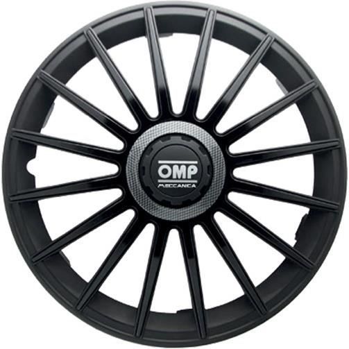 OMP 4 Enjoliveurs 14 Pouces Noir et carbone
