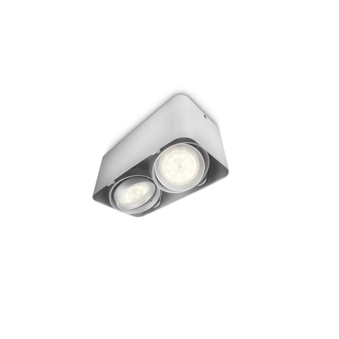 PHILIPS Double spots d'éclairage Afzelia LED - Aluminium - Ampoule incluse