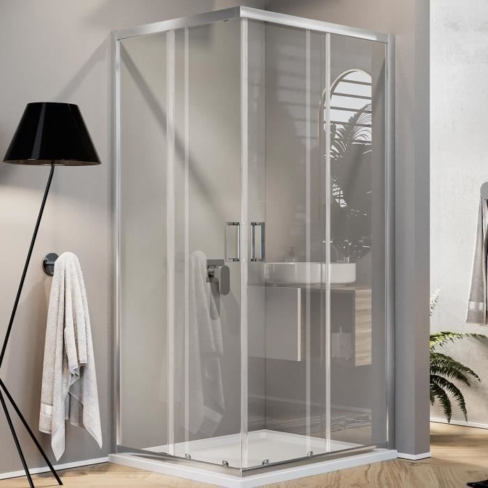 Cabine Paroi Douche 70x100 H185 Transparent 6mm mod. Alabama - Achat ... Cabine Paroi Douche 70x100 H185 Transparent 6mm mod. Alabama - Achat ...
