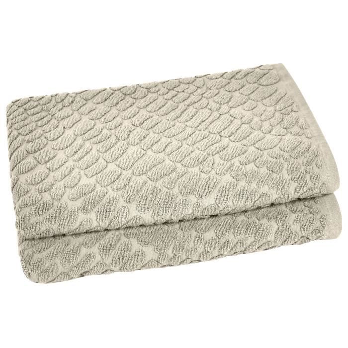 VENT DU SUD Lot de 2 draps de douche THALIA - 70x130 cm - Blanc lin