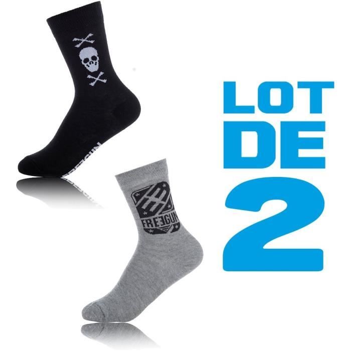 FREEGUN Lot de 2 paires de chaussettes Boyz Logo Ee