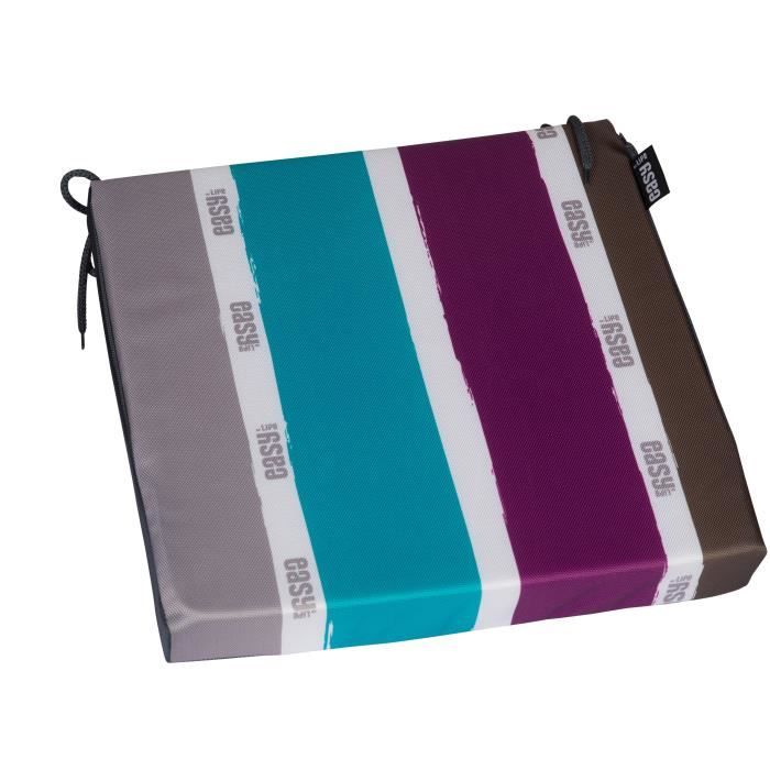 EASY FOR LIFE Coussin de chaise Top Pratik - Balnea/ardoise - 38,5x38,5x5cm