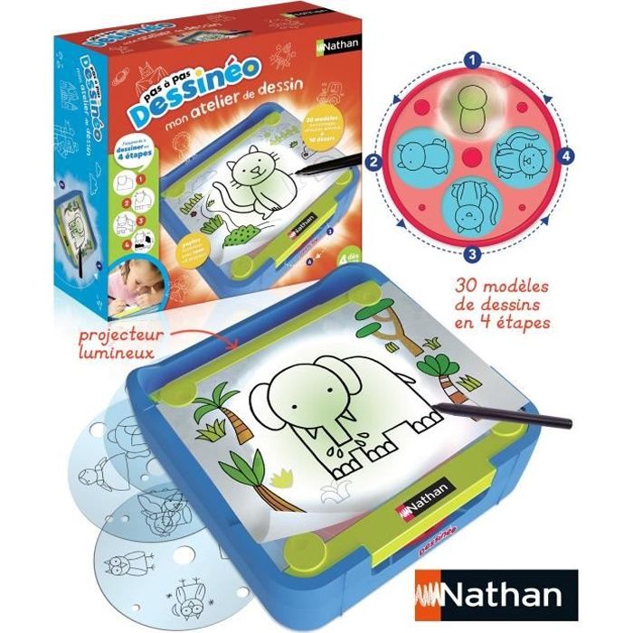 NATHAN Dessinéo - Mon Atelier de Dessin avec Plateforme Lumineuse