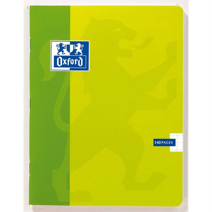 OXFORD Cahier Scolaire classique - Grands carreaux -140 pages - 32 cm x 24 cm x 0,7 cm