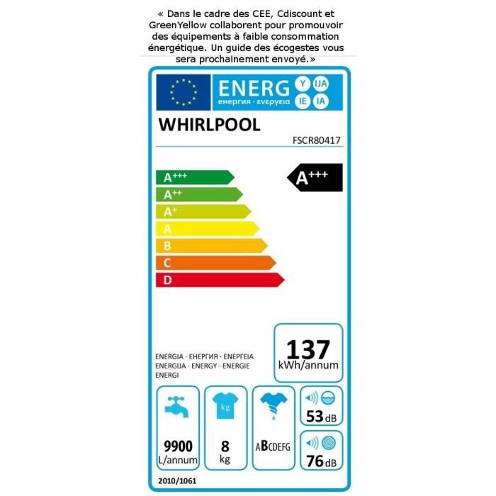  FSC-R80417-Lave linge frontal-8 kg-1400 trs /min-A+++-Moteur1