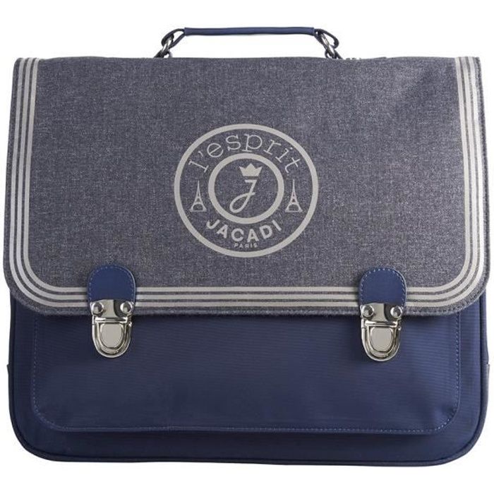JACADI Cartable - 1 Compartiment - Primaire - 35 cm - Chiné - Enfant Garçon