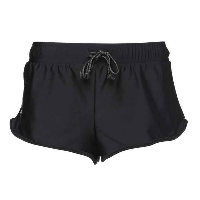 HAPPY AND SO Maillot de Bain Boardshort - Femme - Noir et Doré
